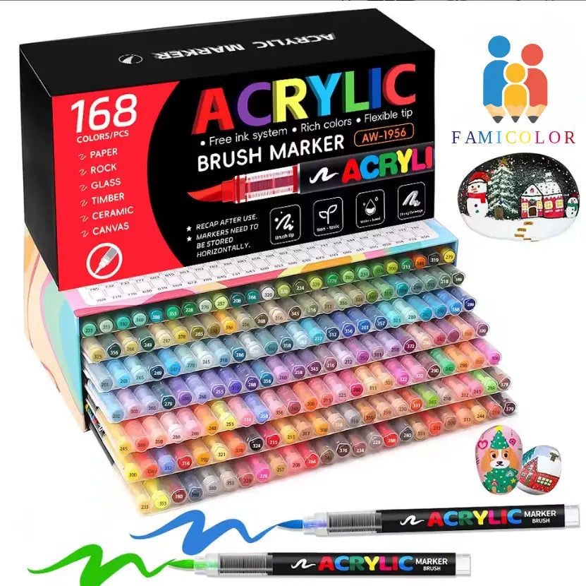 Feutres Acryliques – de 12 à 168 couleurs | Créativité en famille FAMICOLOR