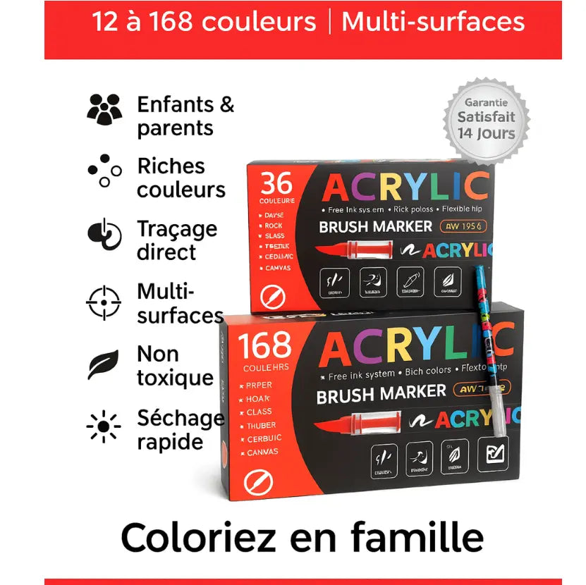 Feutres Acryliques – de 12 à 168 couleurs | Créativité en famille FAMICOLOR