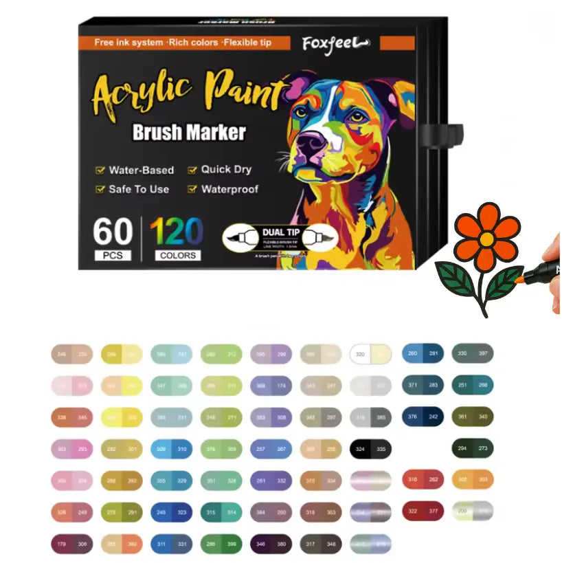 Feutres Acrylique à Double Mine - Couleurs Différentes — 96/120/168 couleurs FAMICOLOR