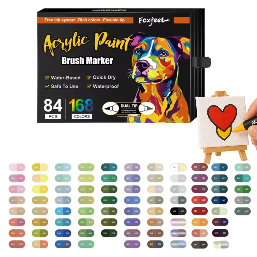Feutres Acrylique à Double Mine - Couleurs Différentes — 96/120/168 couleurs FAMICOLOR