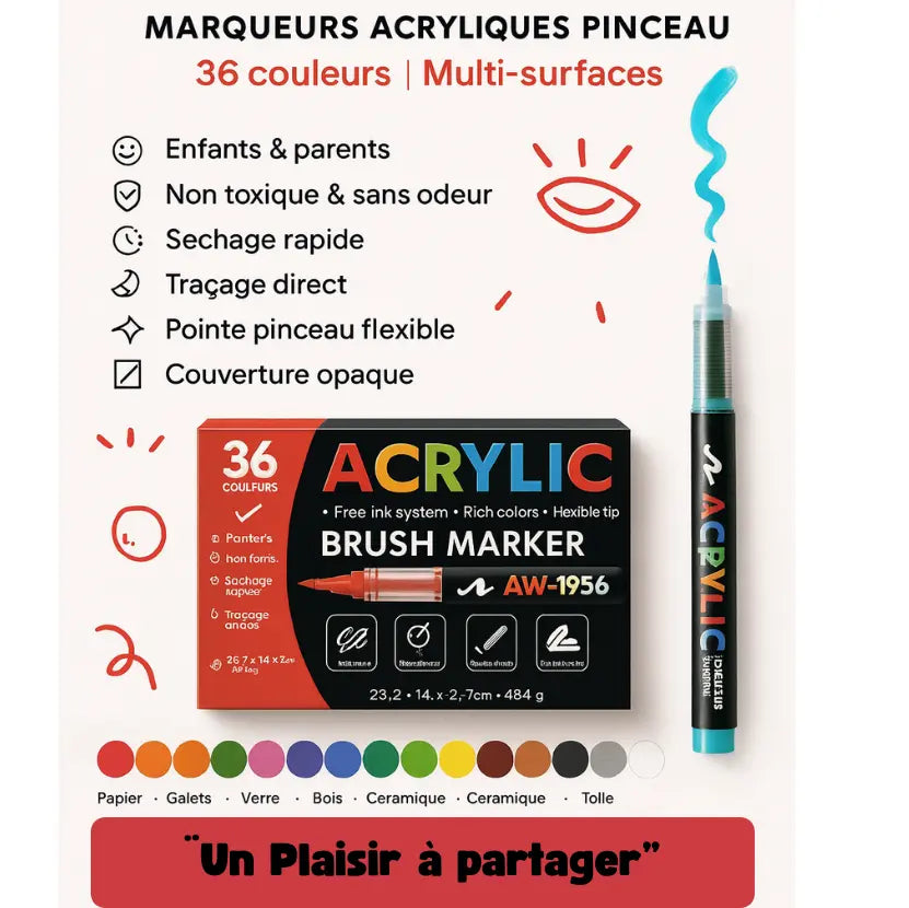 Feutres Acryliques – de 12 à 168 couleurs | Créativité en famille FAMICOLOR