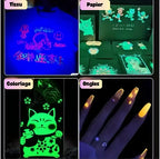 6 Surligneurs Néon “Night Glow” — Couleurs lumineuses qui brillent sous lumière noire (UV) — FAMICOLOR