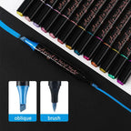 K-MIME —  Feutres Acryliques Métalliques à Double Embout (Graffiti) — 12/24 couleurs au choix — Antibavure, étanches, non toxiques — Papier, Verre, Pierres, Bois, Métal FAMICOLOR
