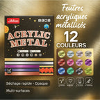 Feutres Acryliques Métalliques à Double Embout (Graffiti) — 12 & 24 couleurs au choix FAMICOLOR