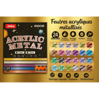 Feutres Acryliques Métalliques à Double Embout (Graffiti) — 12 & 24 couleurs au choix FAMICOLOR