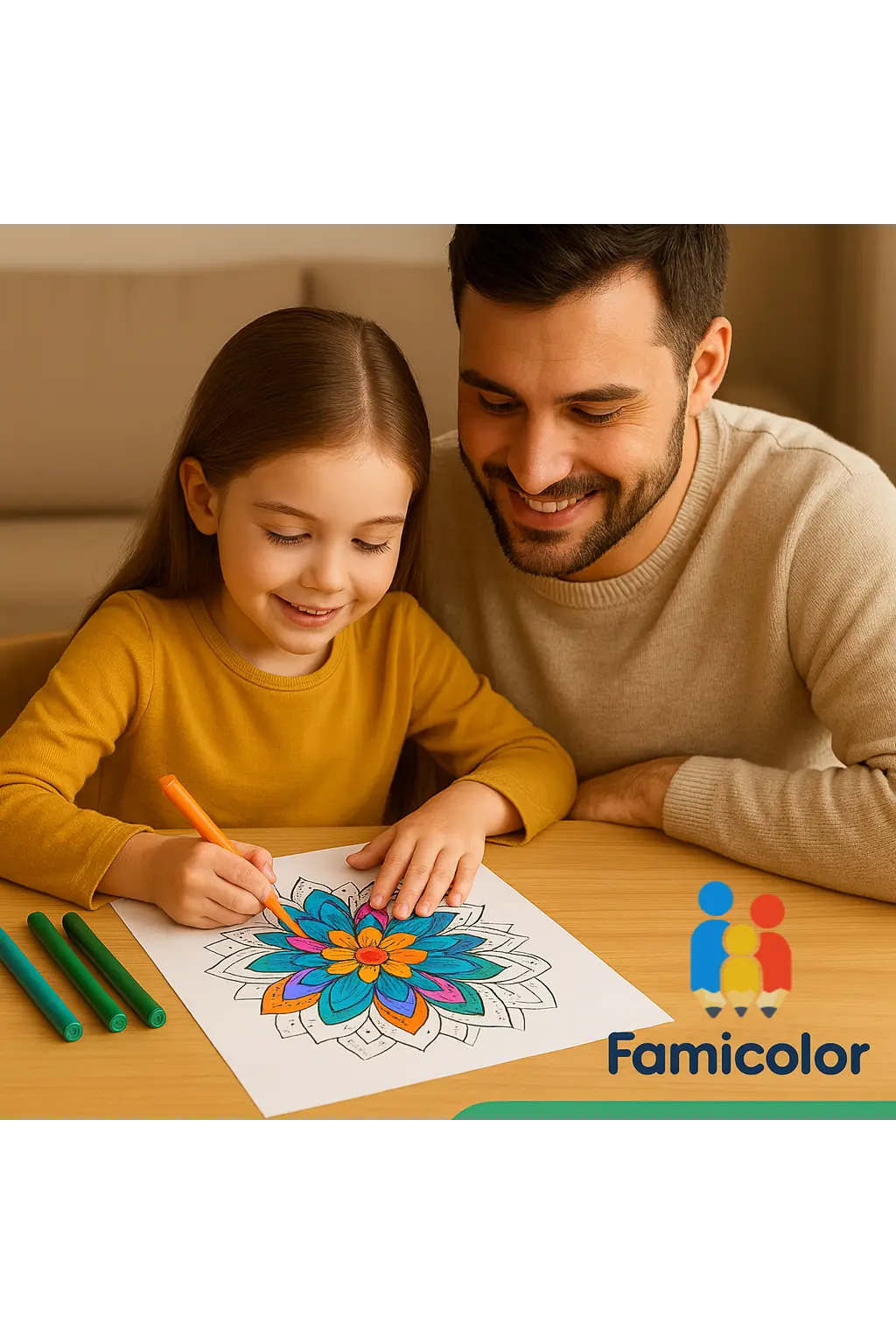 50 Mandalas Magiques – Détente & Créativité en Famille 🎨| Colorisation guidée par numéros FAMICOLOR